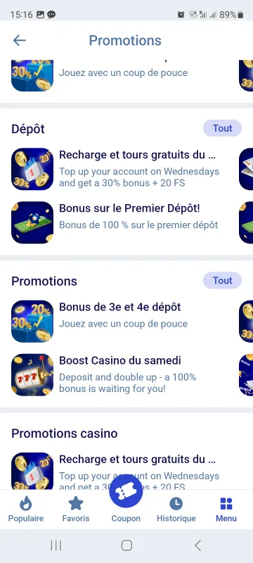 Les offres promotionnelles de Paripesa